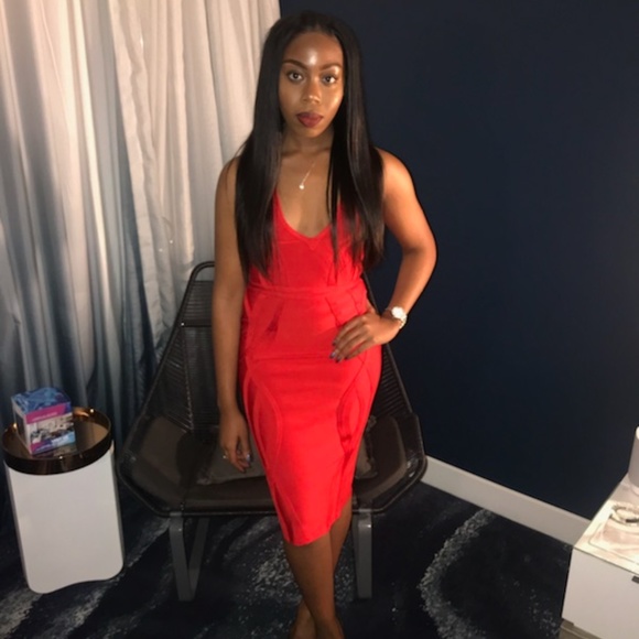 house of cb red dress